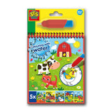 Ses kleuren met water kleurboek met waterstift boerderij