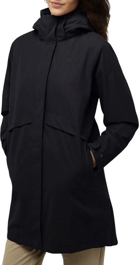 Jack wolfskin baylight 3in1 coat w dames outdoorjas - black - maat xl