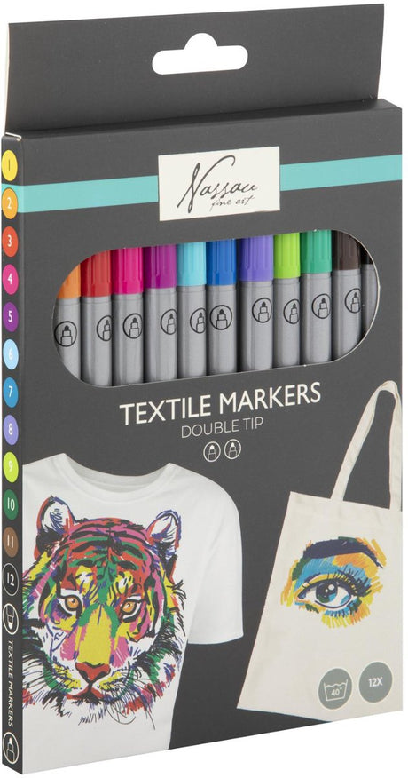 Creative craft group textiel markers | 2-zijdig | 12 stuks