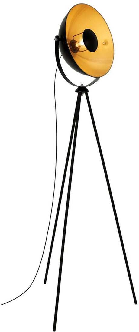 B.k.licht briloner sand - vloerlamp woonkamer - industrieel staande lamp - zwart goud - e27 fitting - metaal - 148cm