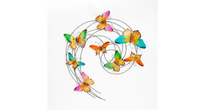 Wanddeco set vlinders 65,5x4x51,5cm metaal metallic