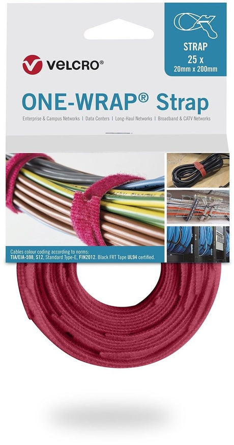 Velcro ® one-wrap® klittenband kabelbinder 20mm x 200mm rood