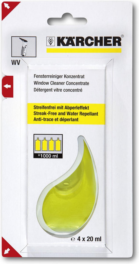 Karcher kärcher window vac ruitenreinigingsconcentraat rm 503, 4 x 20 ml - streepvrij resultaat - vuilafstotende werking