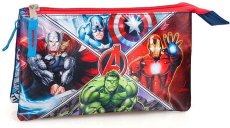Jim jam etui avenger marvel pennenetui 3 vakken met 2 ritsen