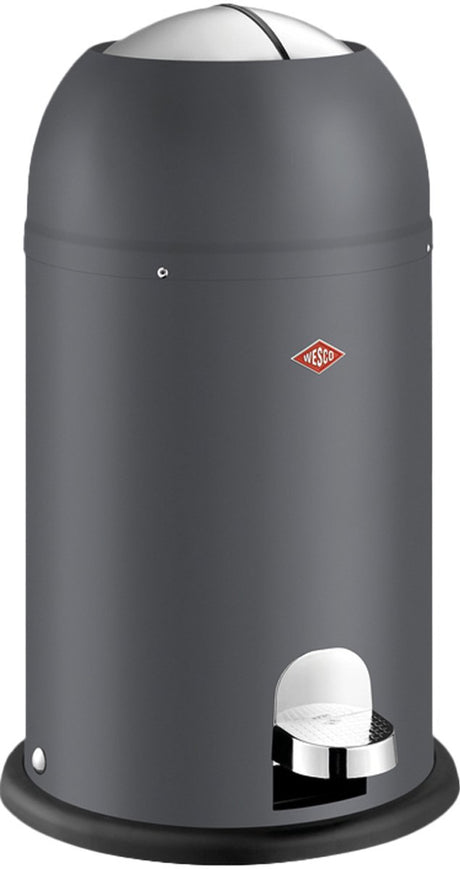 Wesco kickmaster junior prullenbak | pedaalemmer | 12 liter | metaal - mat grafiet | afvalemmer - designed in germany