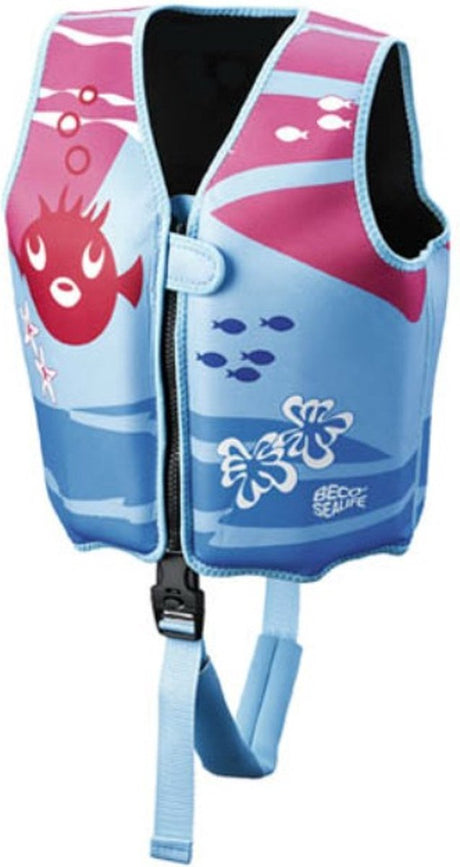 Beco-sealife® - zwemvest drijfvest kind - blauw roze - m: 18-30 kg m