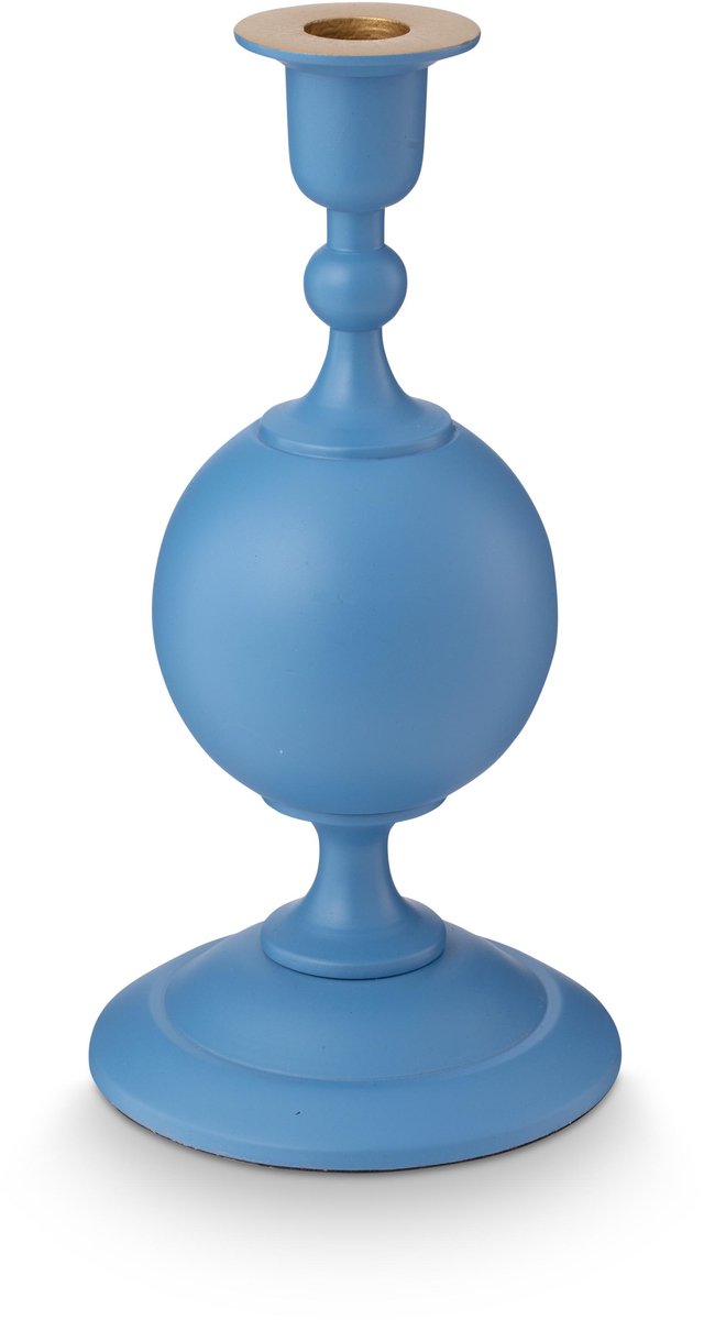 Pip studio kandelaar sphere - kaarsenhouder van metaal - lichtblauw - 24cm