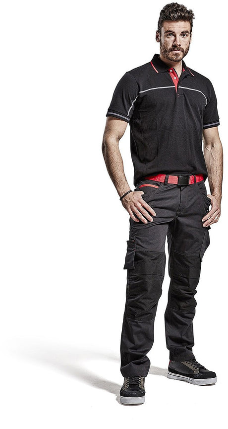 Blåkläder blaklader service werkbroek met stretch 1495-1330 - mannen - zwart rood - 54