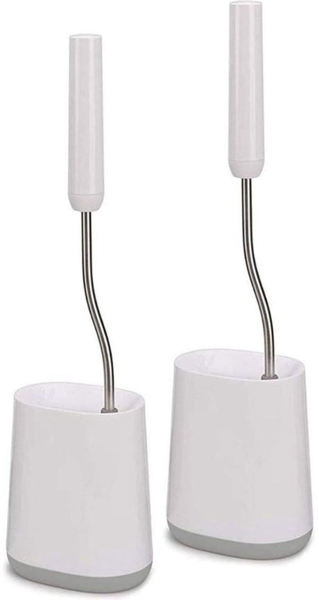 Joseph joseph toiletborstel set met 2 stuks, wit zilver - | flex lite