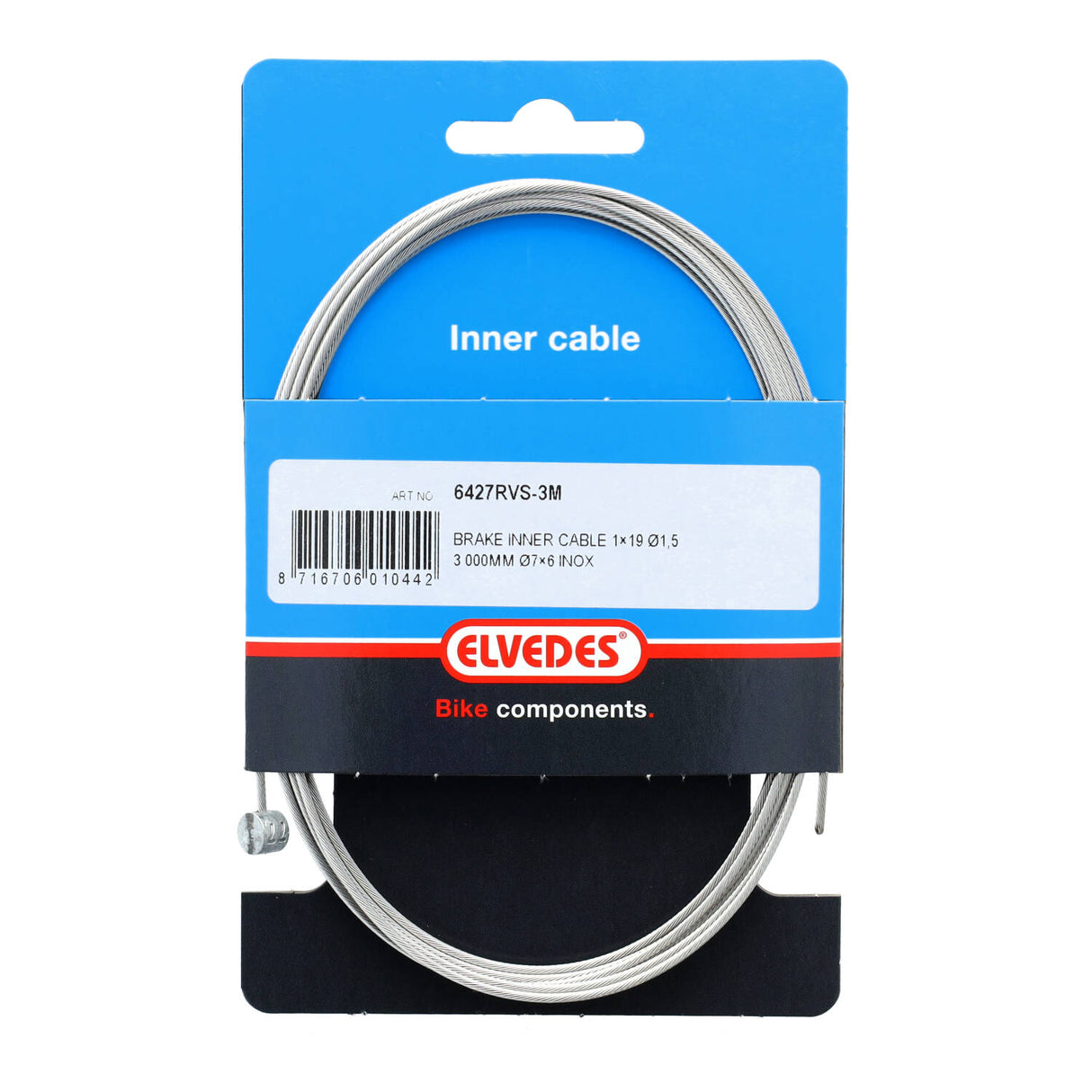 Elvedes Achter Brake Inner Cable 3000 mm Tonnippel Silver