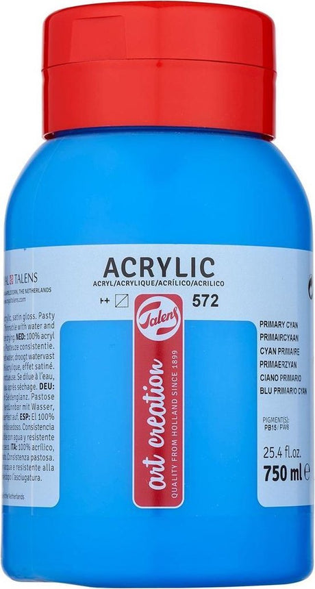 Talens art creation acrylverf pot 750 ml primaircyaan 572