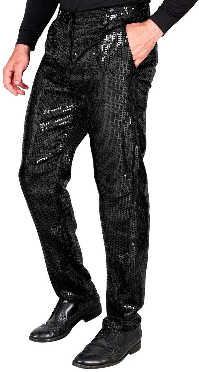 Widmann shiney pailletten broek zwart man s
