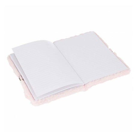 Imp pluche dagboek konijn hartje met slot, a5