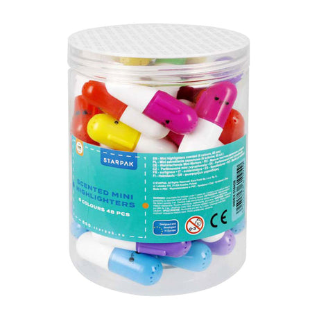Euro-trade limited liability mini geurende markeerstiften mix van kleuren, 48st.