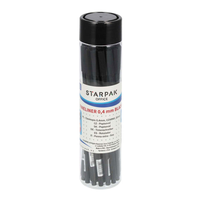 Fineliner rond 0,4 zwart, 20st.