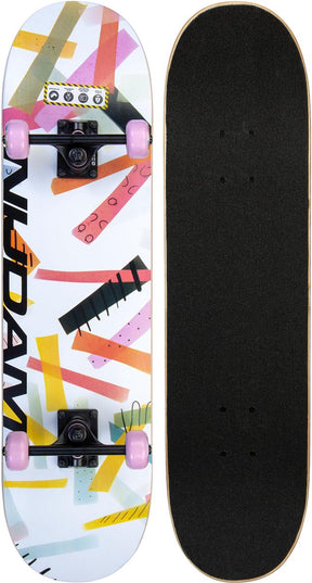 Nijdam classic skateboard - high time - roze wit one size