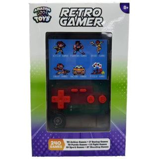 Amazing cool arcade game console met kleurenscherm 7 cm doorzichtig zwart | 2 stuks