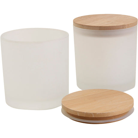 Creativ company https: www.cchobby.nl glazen-potten-met-houten-deksels-h-9-cm-d-8-cm-afm-8-cm-315-ml-12-stuk-1-doos