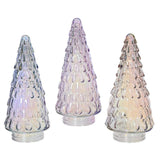 Decoris decoratief kerstboom van glas met iriserend effect iris zilver iris blush pink iris lilac breeze dia10,8x23,5cm