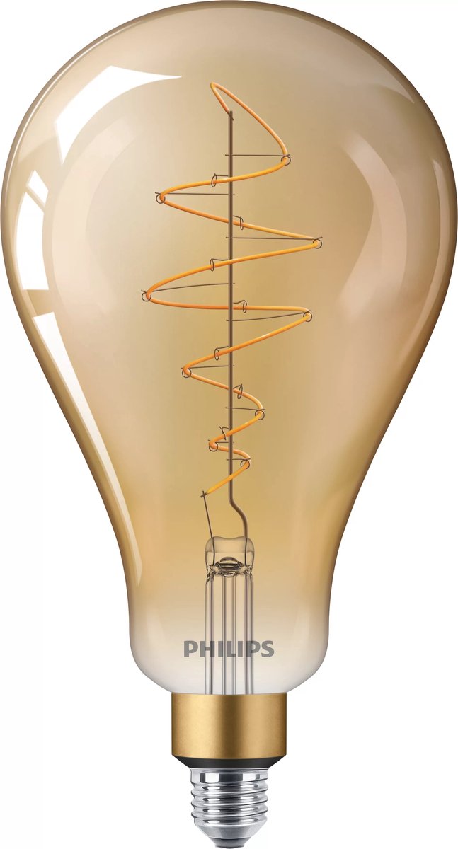 Philips led giant spiraal goud - 40 w - e27 - dimbaar extra warmwit licht