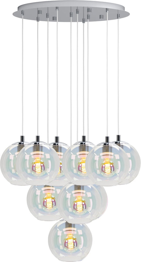 Eglo ariscani 2 hanglamp - e27 - ø 65.5 cm - chroom gekleurd glas