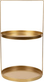 Cosy @ home etagere 2 trays mat goud 25x25xh45cm met