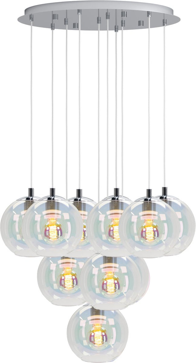 Eglo ariscani 2 hanglamp - e27 - ø 65.5 cm - chroom gekleurd glas