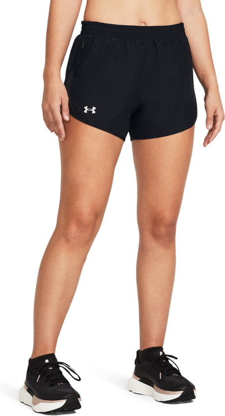Under armour ua fly by 3'' shorts-blk dames sportbroek - zwart - reflecterend m