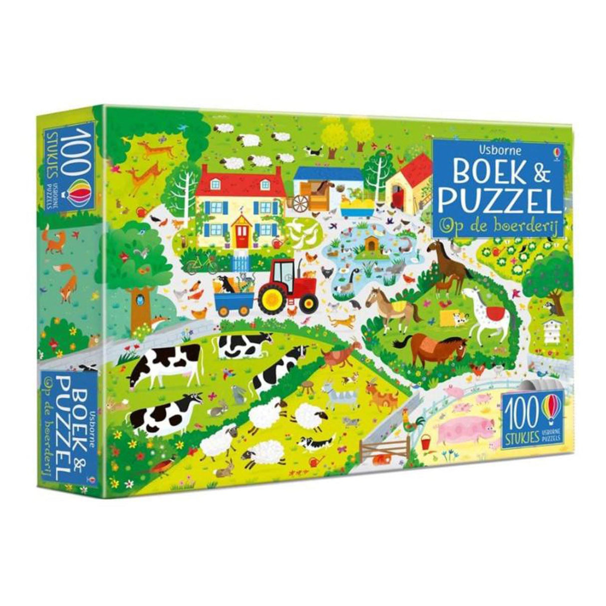 Book and puzzle on the farm