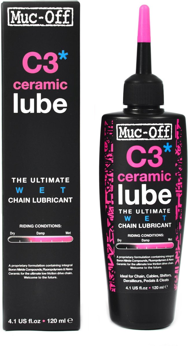 Muc-off wet lube c3* kettingolie ceramic 120ml