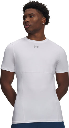 Under armour ua hg elite fitted ss-wht heren sportshirt - wit - reflective xxl