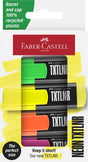 Faber-castell tekstmarker txtlnr - mini - 4 stuks - neonkleuren - markeerstift - fc-154204