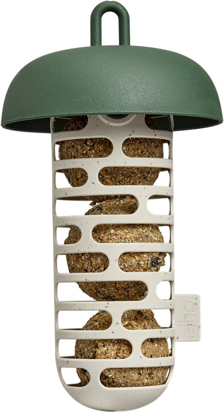 Elho essential vetbolhouder voor vogels - 100% gerecycled plastic- l 12 x b 12 x h 25.6 cm - blad groen