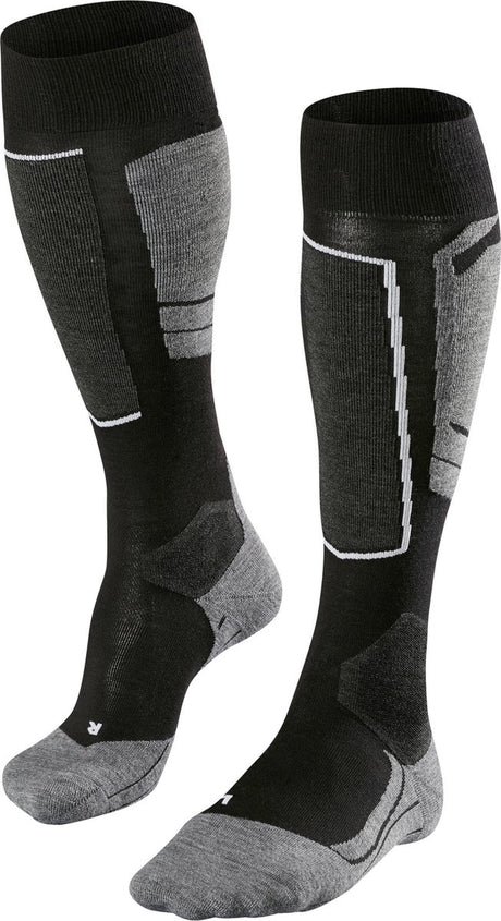 Falke sk4 warm dun wol functioneel materiaal skisokken dames zwart - maat 41-42