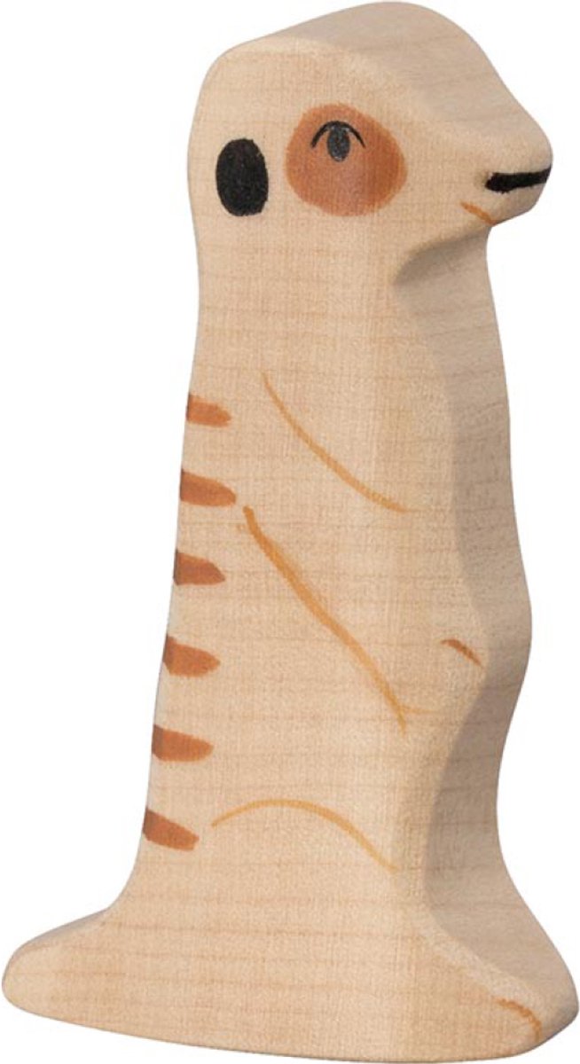 Holztiger wildernis - stokstaartje - 1,9x3,8x6,5cm - houten figuur - handgemaakt
