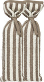 Meyco baby meyco kruikenzak - badstof jacquard fat stripe - taupe - 2-pack