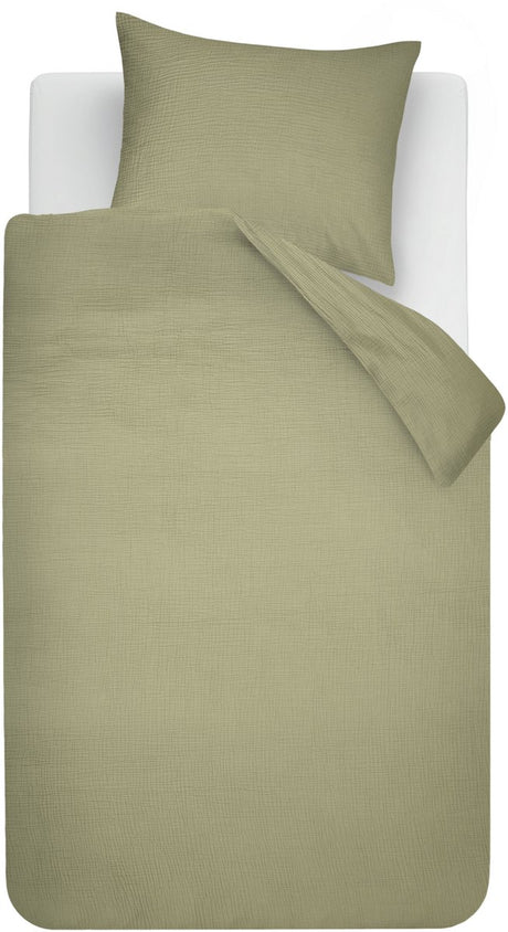 Beddinghouse mist dekbedovertrek - eenpersoons - 140 x 200 220 cm - groen