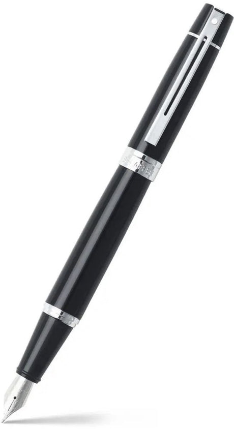 Sheaffer vulpen 300 - e9312 - m - glossy black chrome plated - sf-e0931253