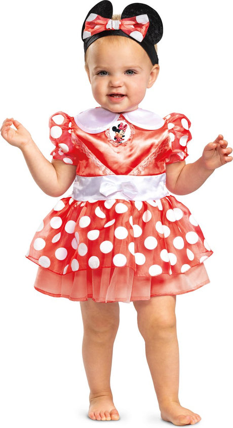 Disguise disney baby, red minnie jurk classic zuigeling, maat (12-18 mths) 86 92
