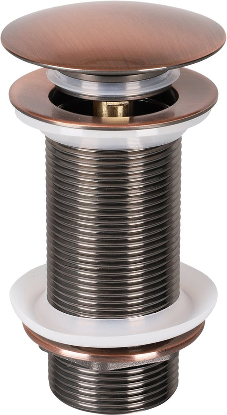 Differnz afvoerplug - pop-up design afvoerstop voor wastafel - vervaardigd uit messing - eenvoudige montage met schroefdraad - diameter 63 mm - hoogte 98 mm - kleur koper