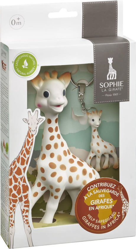 Merkloos sans marque sophie de giraf - bijtspeelgoed - save the giraffes - inclusief sleutelhanger