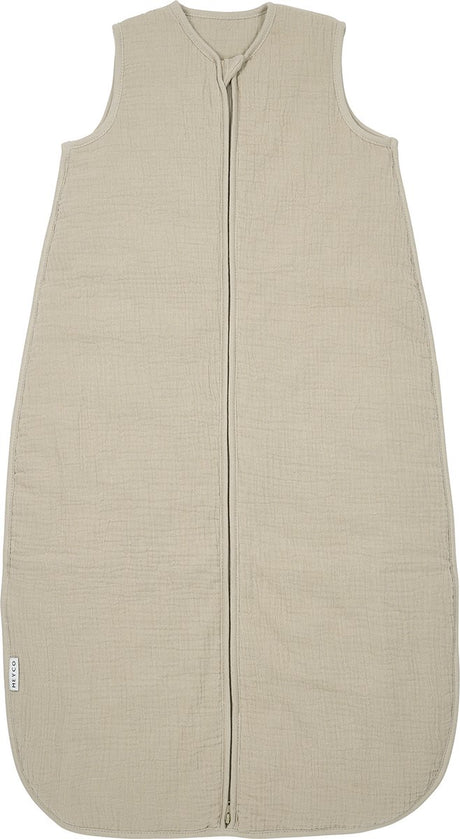 Meyco baby uni baby slaapzak gevoerd - pre-washed hydrofiel - sand - 90cm - 2.0 tog