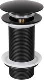 Differnz design afvoerplug - pop-up afvoerstop voor wastafel - gemaakt van messing - eenvoudige schroefbevestiging - diameter 63 mm en hoogte 98 mm - kleur zwart - geschikt voor badkamer