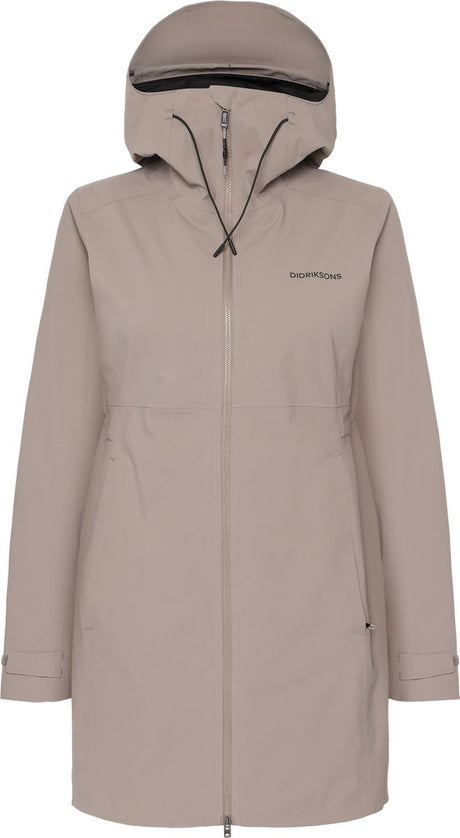 Didriksons bea wns parka 6 dames outdoorjas - ash brown 36