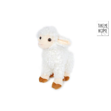 Take me home schaap wit pluche staand s 20cm