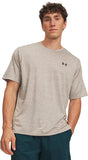 Under armour ua tech vent ss-brn heren sportshirt - timberwolf taupe - ultimate zwart l