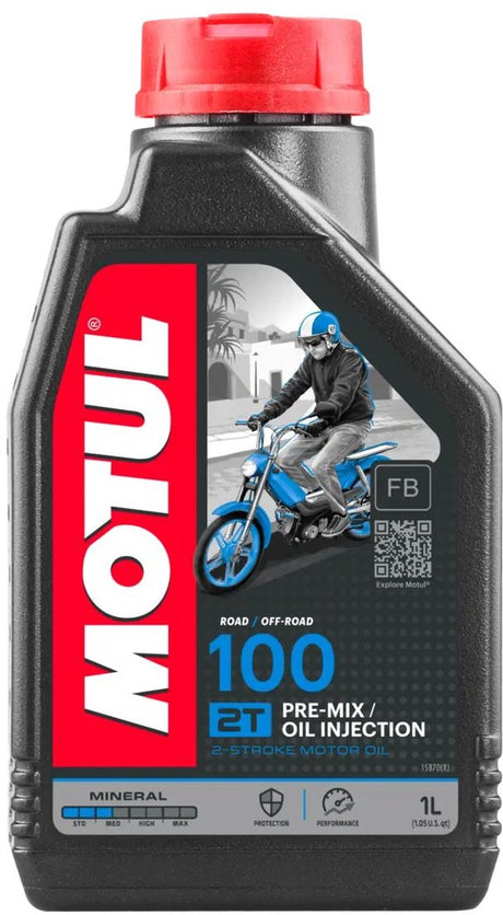 Motul can 1l mengolie 2-takt mineraal 100 voor bromfiets motor