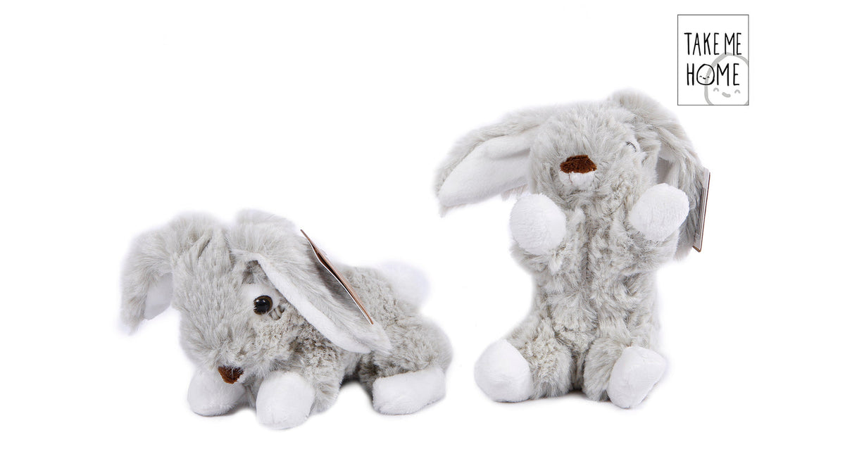 Take me home konijn pluche liggend zittend 2 assortie 14 12cm