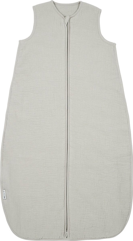 Meyco baby uni baby slaapzak gevoerd - pre-washed hydrofiel - greige - 90cm - 2.0 tog