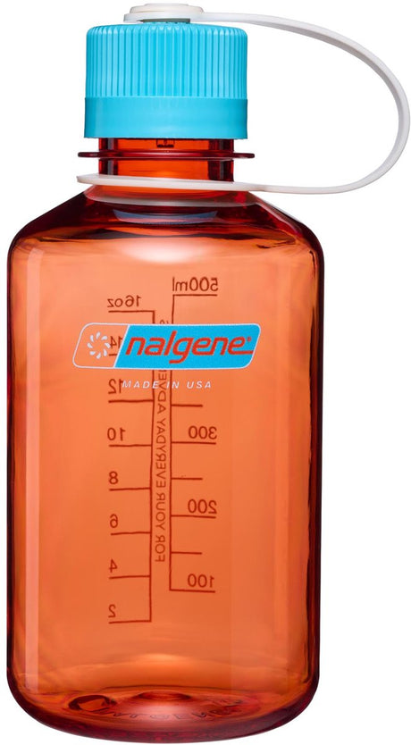 Nalgene - narrow-mouth bottle - drinkfles - waterfles - 500ml - flame w blue atoll sustain nieuw!